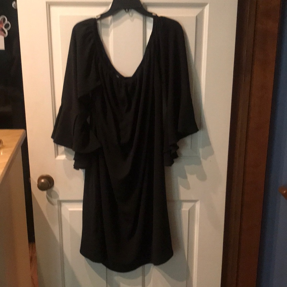 City Chick black dress with bell sleeves size S/16